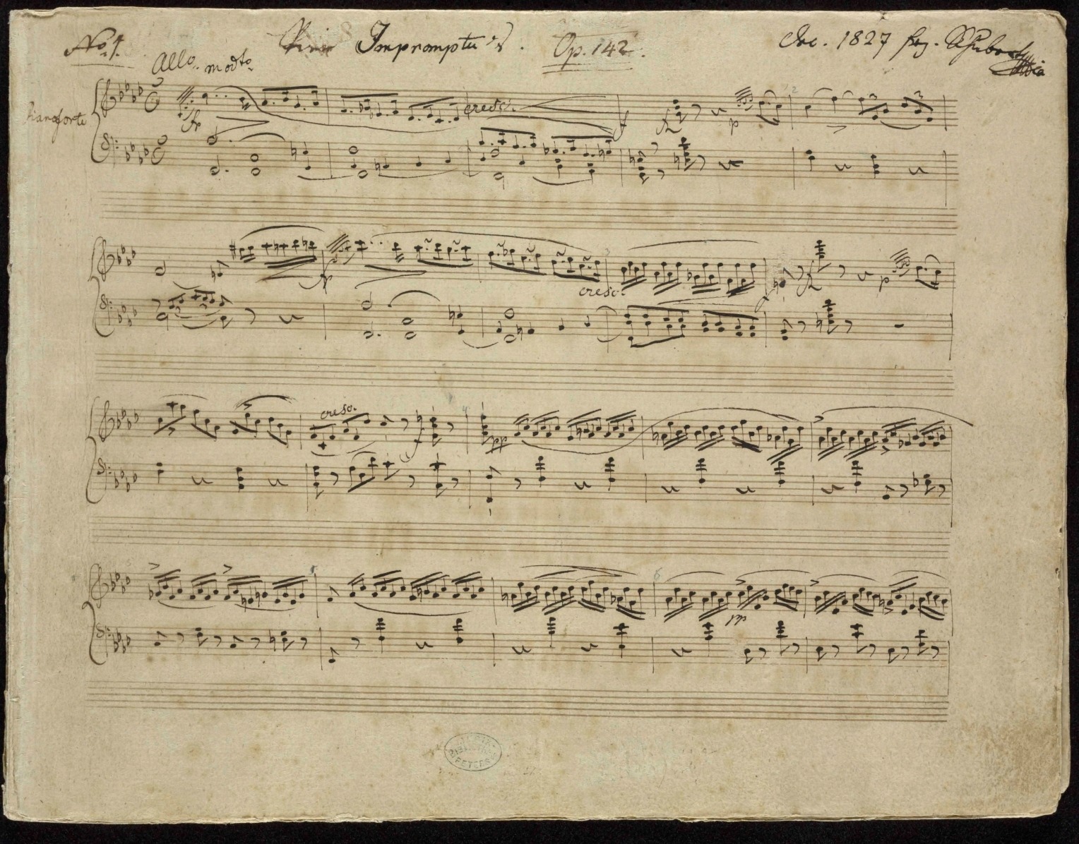 Schubert D935 historical manuscript